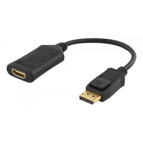 DELTACO DisplayPort - HDMI adapter, 4096x2160 60Hz, 0,1m, svart DP-HDMI32