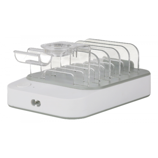DELTACO USB charging station, 4x USB-A, 1x USB-C 2.4A, 1x USB-C PD 20W DPS-0203