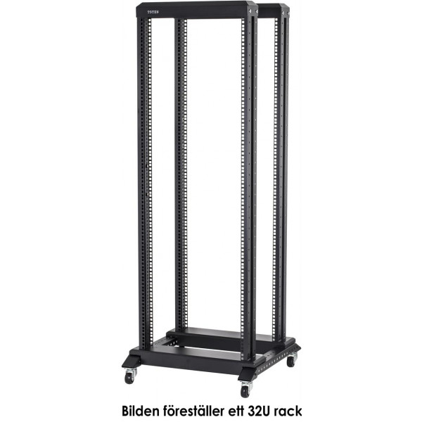 TOTEN 19-DR6637, 19" golvstativ på hjul, 37U, 600x600mm, omonterat, s