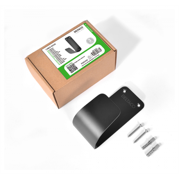 DELTACO E-CHARGE CABLE HOOK BLACK, SS304 EV-5115