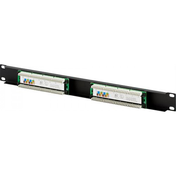 UTP patchpanel, 16xRJ45, Cat6, Krone-plintar, 1U, 19"