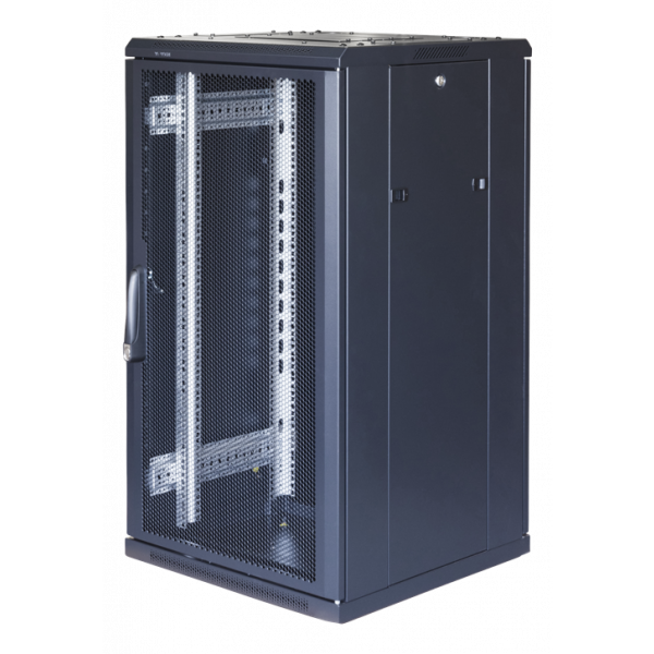 TOTEN System G, 19" golvskåp, 22U, 600x600, perforerad dörr fram, perf G3.6622.9801