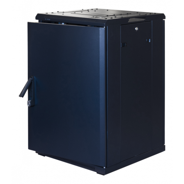 TOTEN System G, 19" golvskåp, 18U, 600x600, glasdörr fram, metalldörr G6.6618.9001