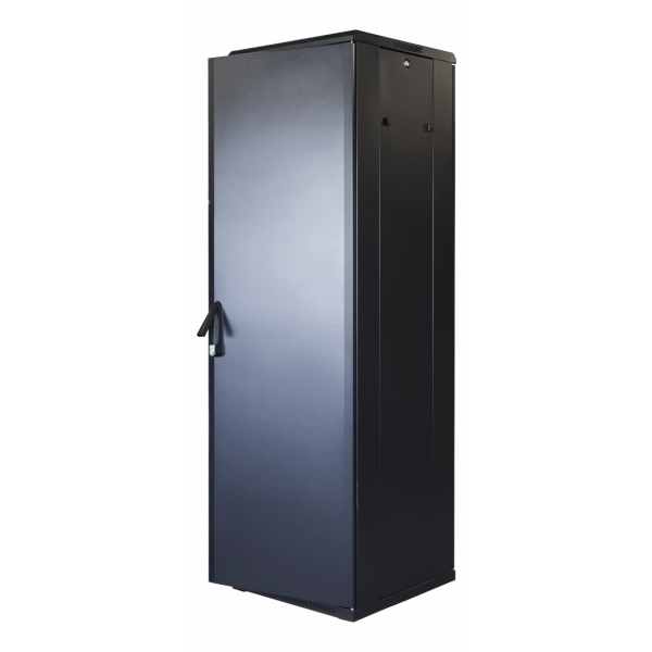 TOTEN System G, 19" golvskåp, 42U, 600x600, glasdörr fram, metalldörr G6.6642.9001