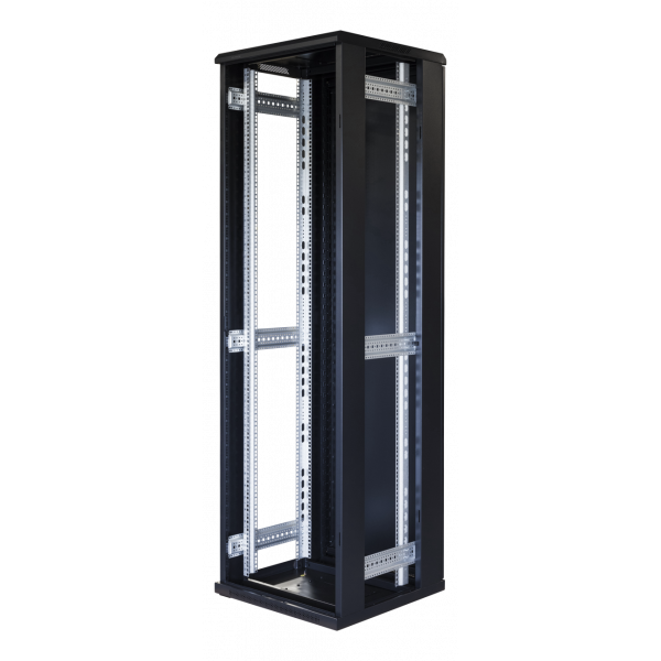TOTEN System G, 19" golvskåp, 42U, 600x600, glasdörr fram, metalldörr G6.6642.9001