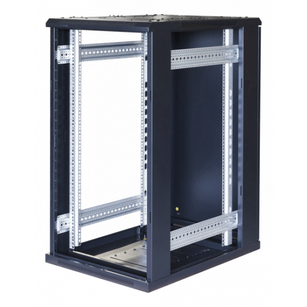 TOTEN System G, 19" golvskåp, 22U, 600x800, glasdörr fram, metalldörr G6.6822.9001