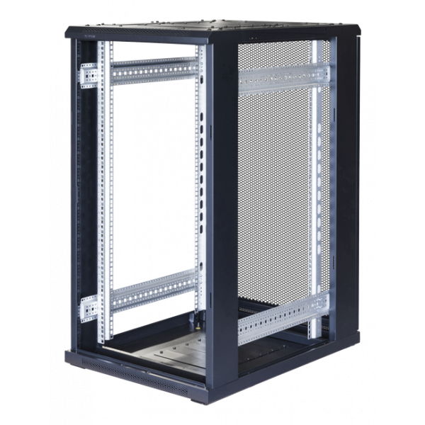TOTEN System G, 19" golvskåp, 22U, 600x800, glasdörr fram, perforerad G6.6822.9801