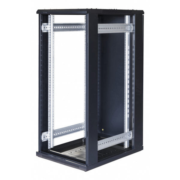 TOTEN System G, 19" golvskåp, 27U, 600x800, glasdörr fram, metalldörr G6.6827.9001