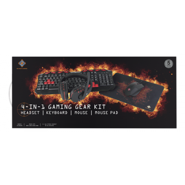 DELTACO GAMING 4-in-1 gaming kit, headset, keyboard, mouse, mousepad GAM-023