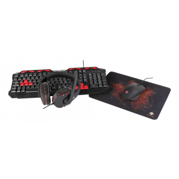DELTACO GAMING 4-in-1 gaming kit, headset, keyboard, mouse, mousepad GAM-023