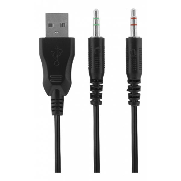 DELTACO GAMING Stereo Gaming Headset, 57mm element, LED-belysning, sva GAM-030