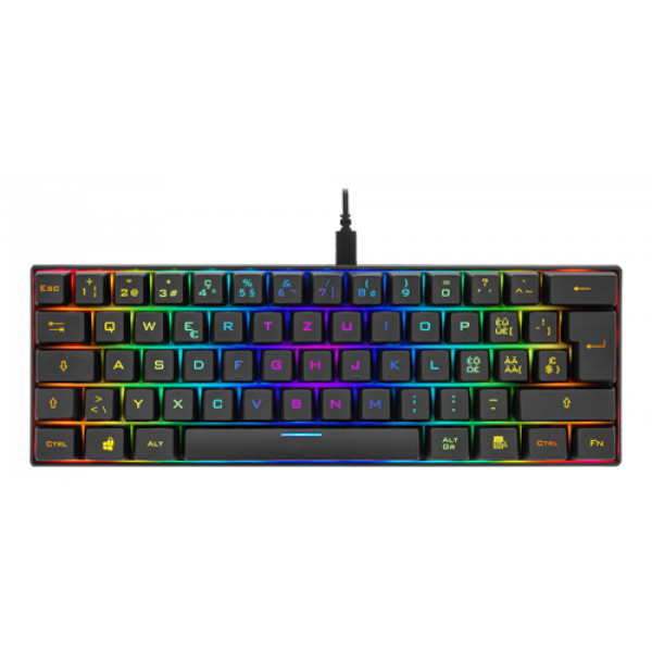 DELTACO GAMING Mechanical keyboard, 60% layout, Red switches, Swiss la GAM-075-CH