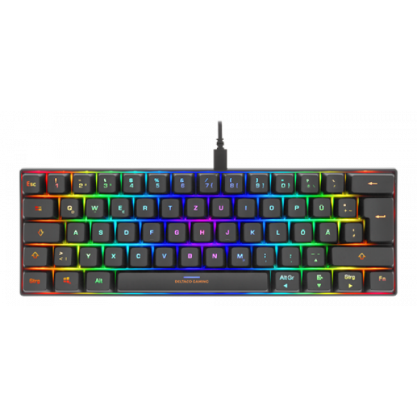 DELTACO GAMING mechanical keyboard with 60% layout, RGB, red switches GAM-075-DE