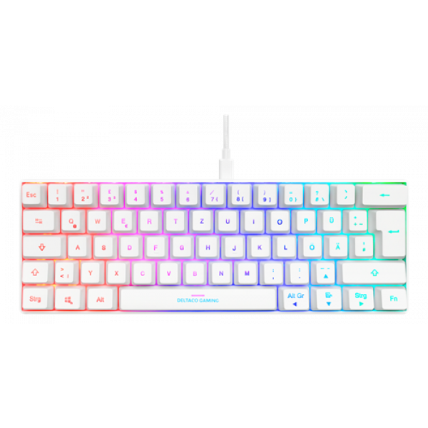 WHITE LINE WK85R Mechanical 60% keyboard, RGB, Red switches, DE layout GAM-075-W-DE