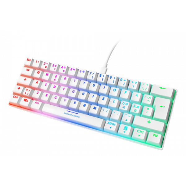 WHITE LINE WK85R Mechanical keyboard, 60% layout, red switches, white GAM-075-W