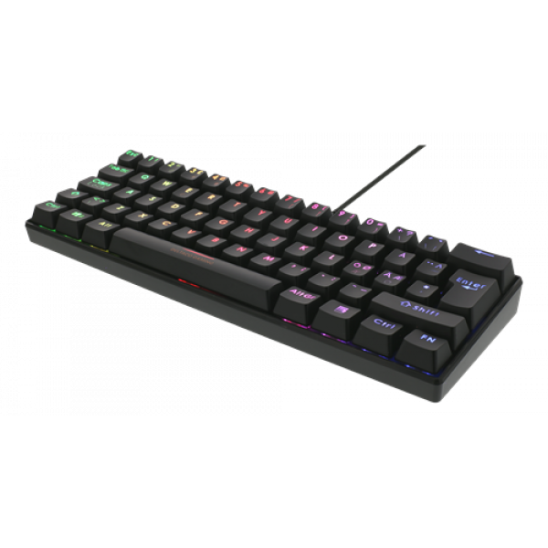 DELTACO GAMING Mekaniskt 60% RGB-tangentbord, röda brytare, 62 tangent GAM-075
