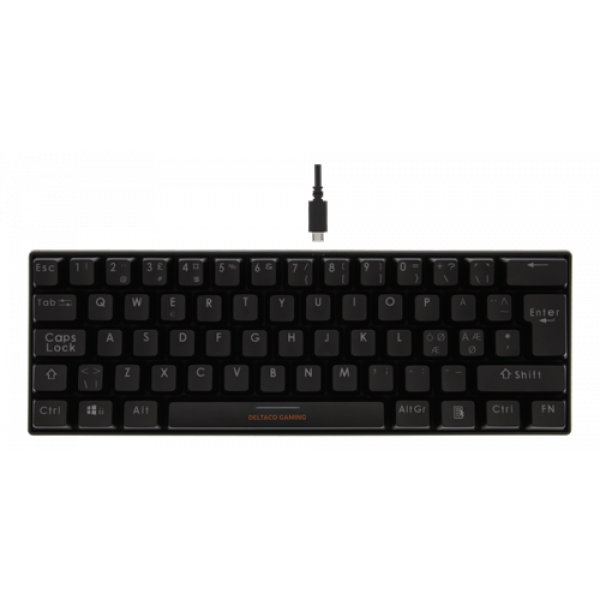 DELTACO GAMING Mekaniskt 60% RGB-tangentbord, röda brytare, 62 tangent GAM-075