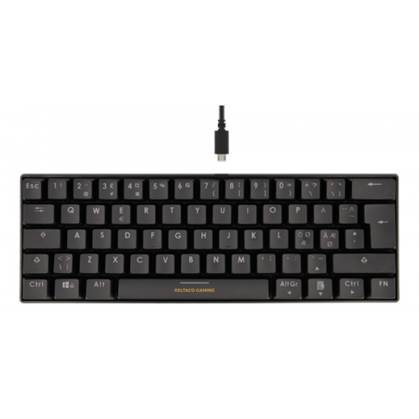 DELTACO GAMING Mekaniskt 60% RGB-tangentbord, röda brytare, 62 tangent GAM-075