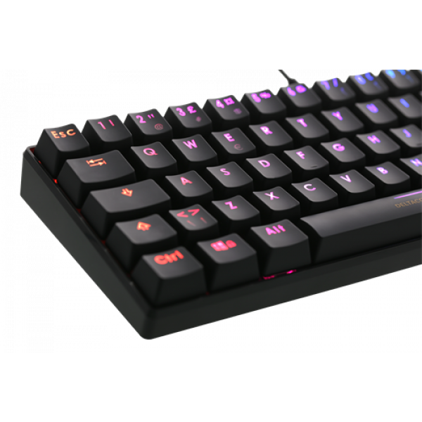 DELTACO GAMING Mekaniskt 60% RGB-tangentbord, röda brytare, 62 tangent GAM-075