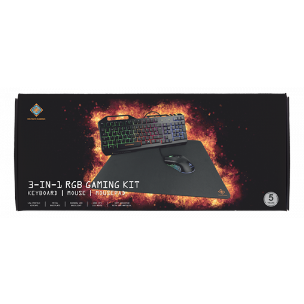 DELTACO GAMING 3-in-1 Gaming kit, Rainbow LED backlight, black GAM-113