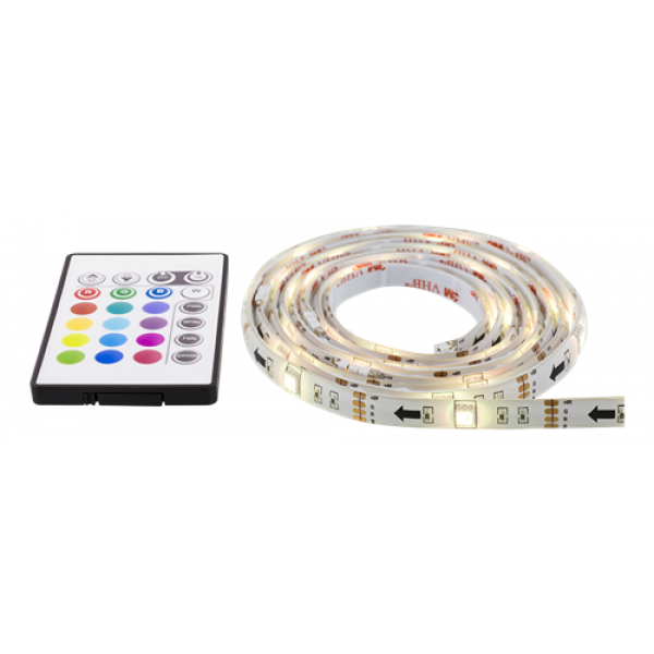 DELTACO GAMING LED-list, 2x50cm,12 olika färger,RGB, fjärrkontroll,USB GAM-114