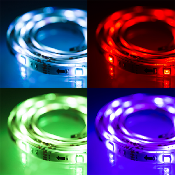 DELTACO GAMING LED-list, 2x50cm,12 olika färger,RGB, fjärrkontroll,USB GAM-114