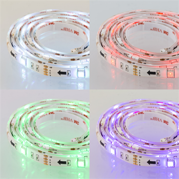 DELTACO GAMING LED-list, 2x50cm,12 olika färger,RGB, fjärrkontroll,USB GAM-114