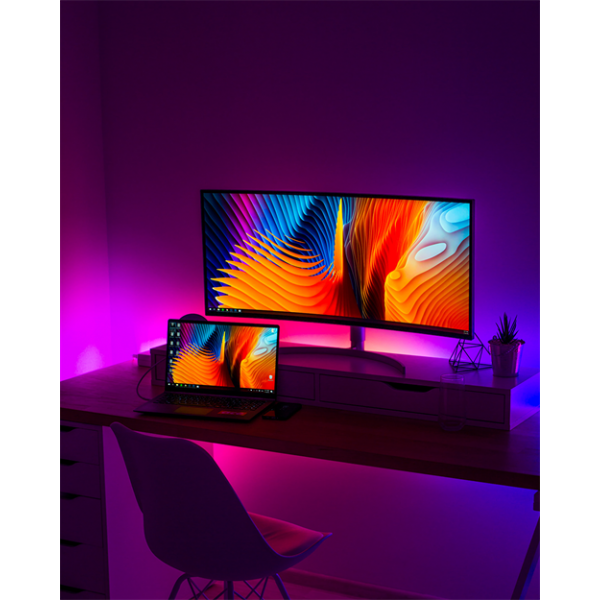DELTACO GAMING LED-list, 2x50cm,12 olika färger,RGB, fjärrkontroll,USB GAM-114