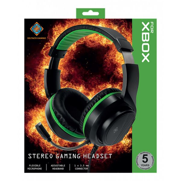 DELTACO GAMING Stereo Gaming Headset for Xbox Series S/X, 1x 3.5mm con GAM-128
