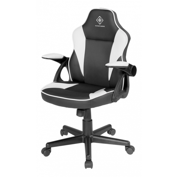 DELTACO GAMING DC120W Junior Gaming Chair, PU-leather, Black/White GAM-130-BW
