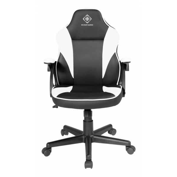 DELTACO GAMING DC120W Junior Gaming Chair, PU-leather, Black/White GAM-130-BW