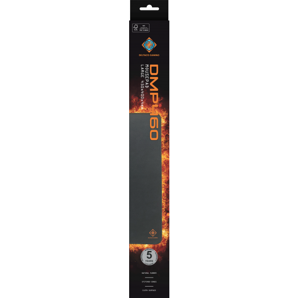 DELTACO GAMING DMP460 L Mousepad, 450x400x4mm, stitched edges, black GAM-137