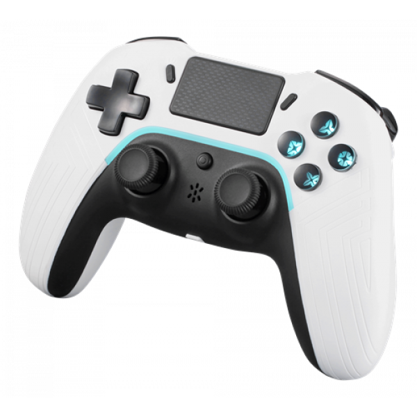 PS4/PC/Android/iOS-kontroller, Bluetooth, 2 programmerbara makroknappar, vit