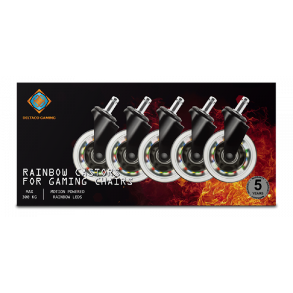 DELTACO GAMING Rainbow Rubber Casters for Gaming Chair GAM-141