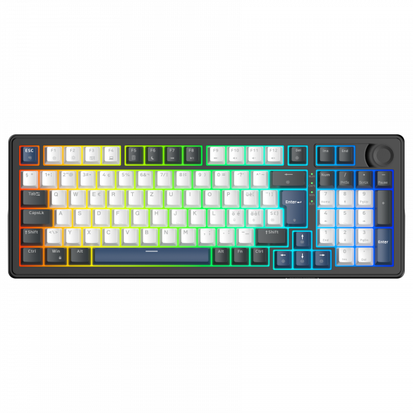 Möt DK490 – ett premium mekaniskt gamingtangentbord i 96%-format, utvecklat för gamers, kreatörer och tangentbordsentusiaster som ställer höga krav på både prestanda och komfort.Med en 5-lagers gasket-konstruktion erbjuder DK490 en mjukare och mer förfina