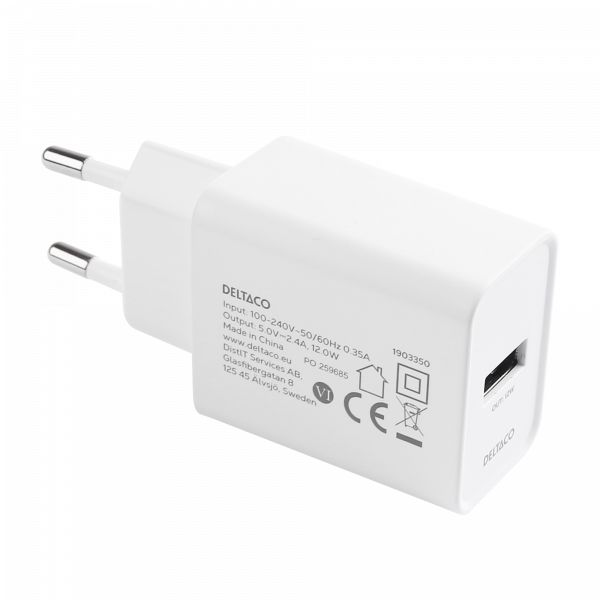 USB-A wall charger, 1x USB-A, 12 W, refill for display GNG-WALL12W