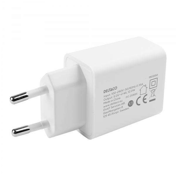 USB-A wall charger, 1x USB-A, 12 W, refill for display GNG-WALL12W