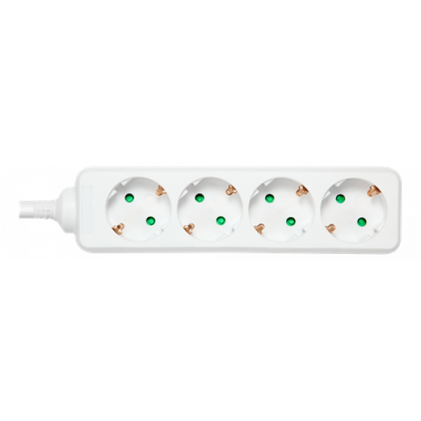 DELTACO outlet 4xCEE 7/3 1xCEE 7/7 1,5m white GT-0400