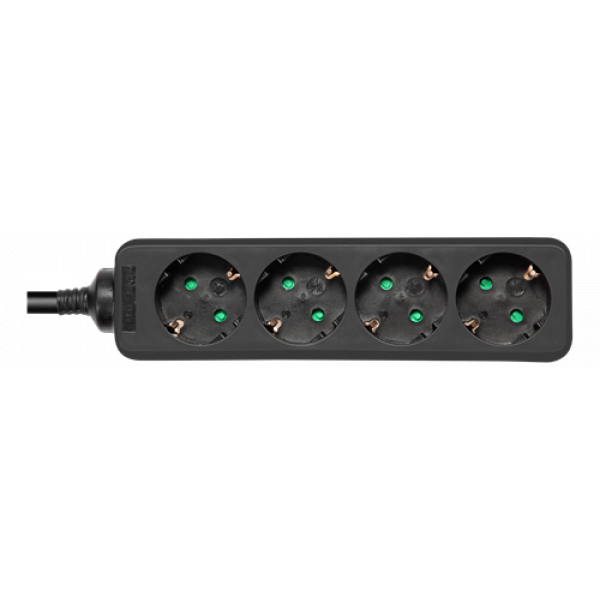 DELTACO outlet 4xCEE 7/3 1xCEE 7/7 3m black GT-0421