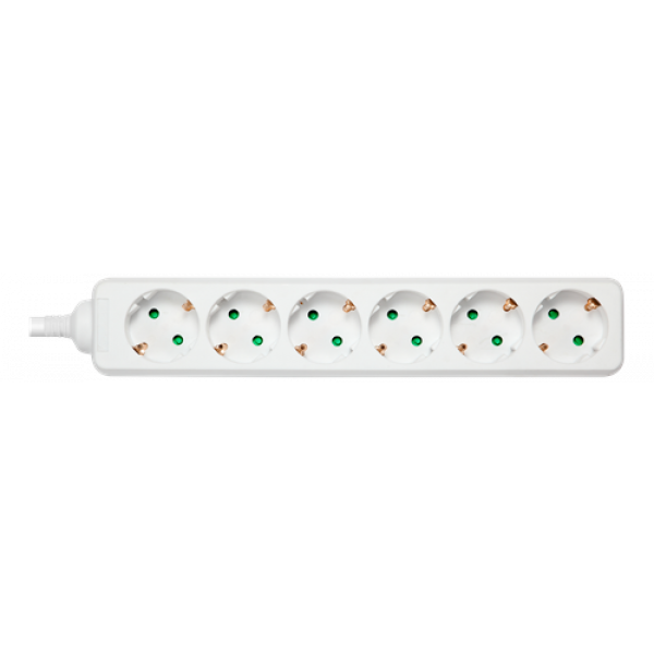 DELTACO outlet 6xCEE 7/3 1xCEE 7/7 1,5m white GT-0600