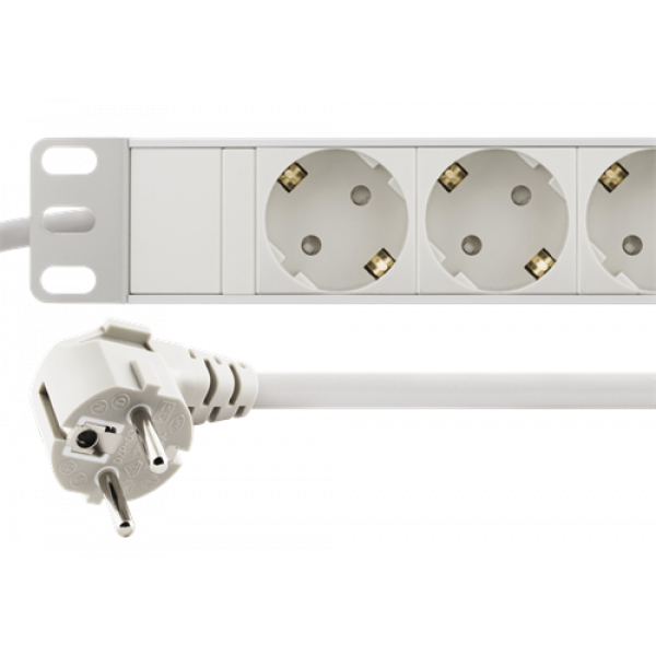 DELTACO grenuttag, 9xCEE 7/4, 1xCEE 7/7, petskyddad, 3m kabel, vit GT-8634W