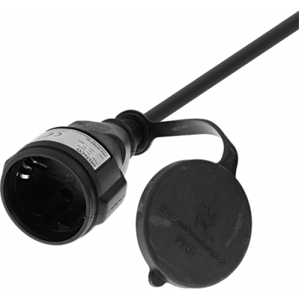 DELTACO Extension cord IP44 H07RN-F 3G1.5 20M, black color GT-981