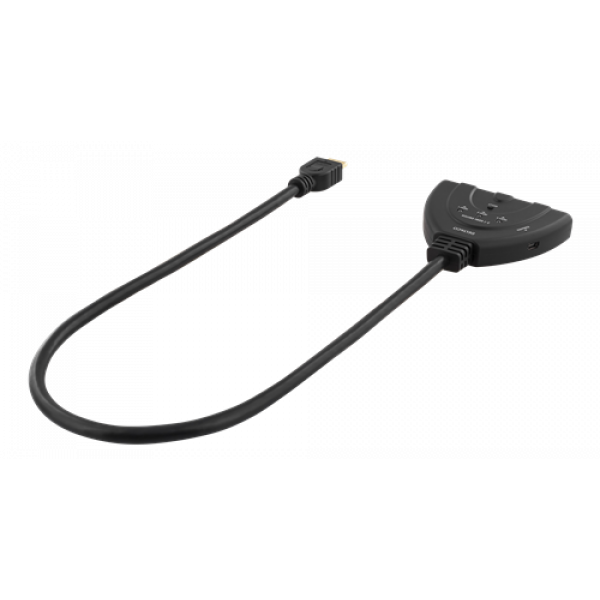 DELTACO HDMI-Switch, 3 ingångar till 1 utgång, 4K i 60Hz, 7.1, svart HDMI-7044
