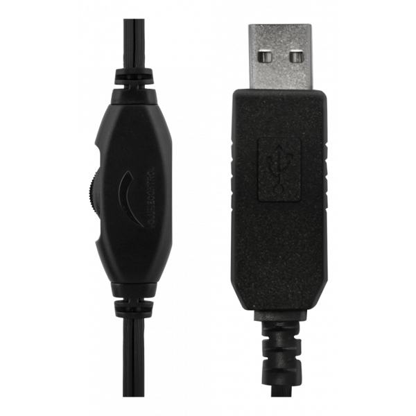 DELTACO USB stereo headset, 40 mm element, 32 ohm, 20Hz-20kHz, svart HL-57