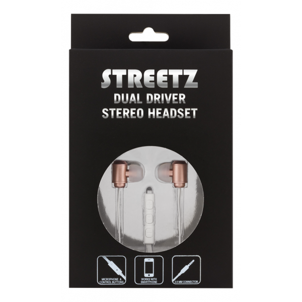 Headset - In-Ear m mikrofon svarsknapp Dual Drivar