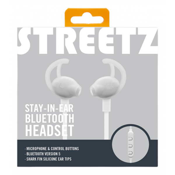 STREETZ Stay-in-ear BT hörlurar med mikrofon och media/svarsknappar, v HL-BT304