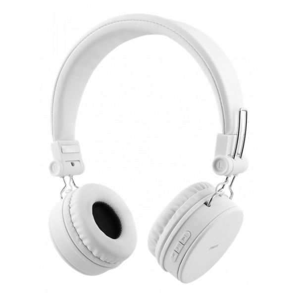 STREETZ Vikbart on-ear BT headset, 3.5 mm, vit HL-BT403