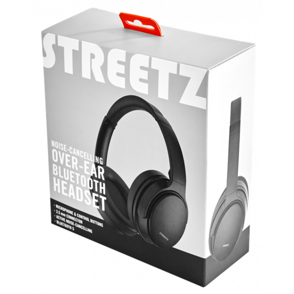 STREETZ Bluetooth noise cancelling headphones, microphone, buttons HL-BT404