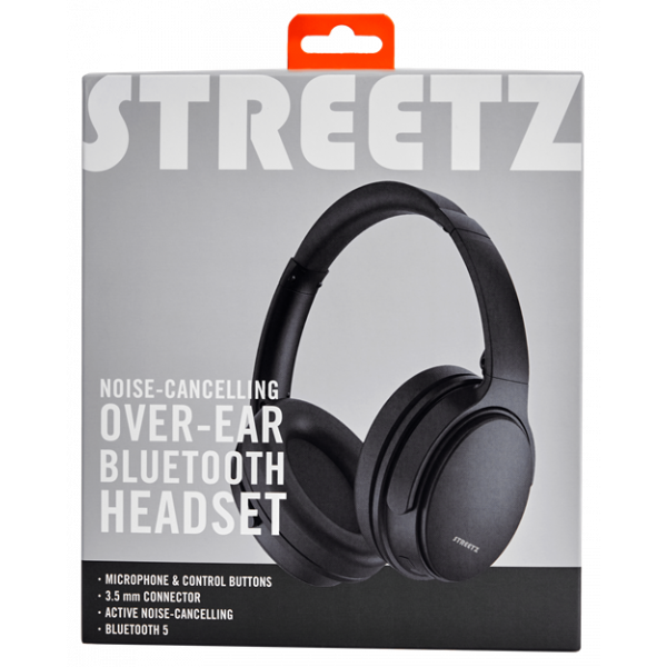 STREETZ Bluetooth noise cancelling headphones, microphone, buttons HL-BT404