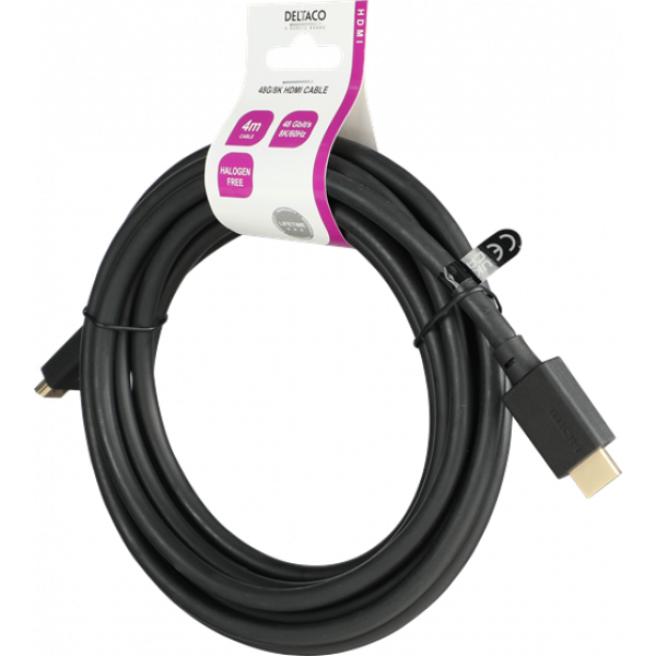 DELTACO ULTRA High Speed HDMI-cable, 48Gbps, 4m, black HU-40-LSZH